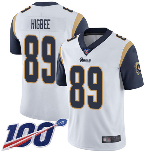 Los Angeles Rams Limited White Men Tyler Higbee Road Jersey NFL Football #89 100th Season Vapor Untouchable->youth nfl jersey->Youth Jersey